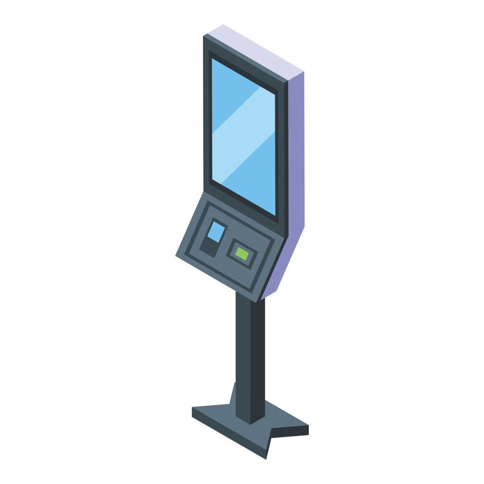 kiosk touch screen icoon isometrische vector. hand- systeem vector