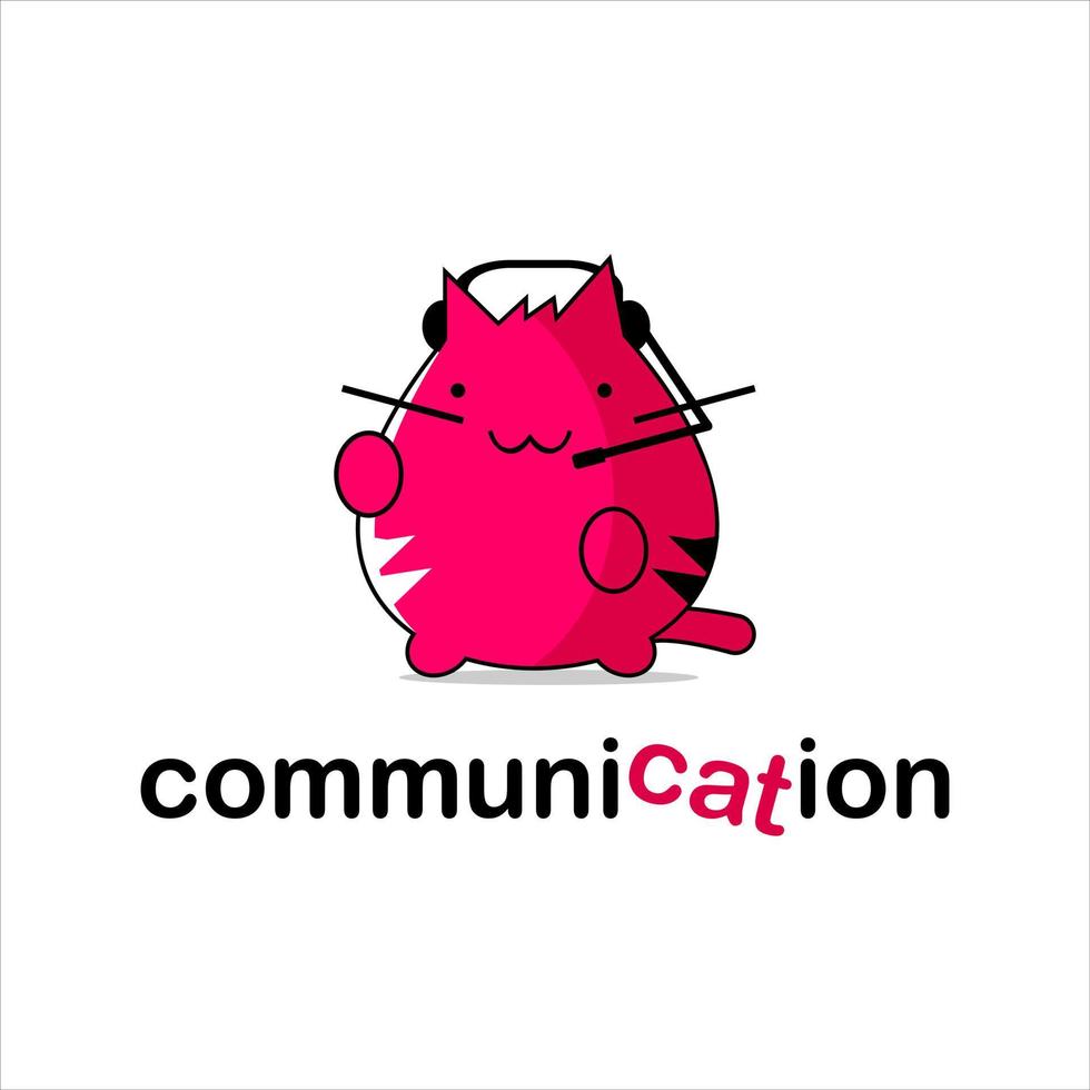 kat logo pret communicatie ontwerp sjabloon vector