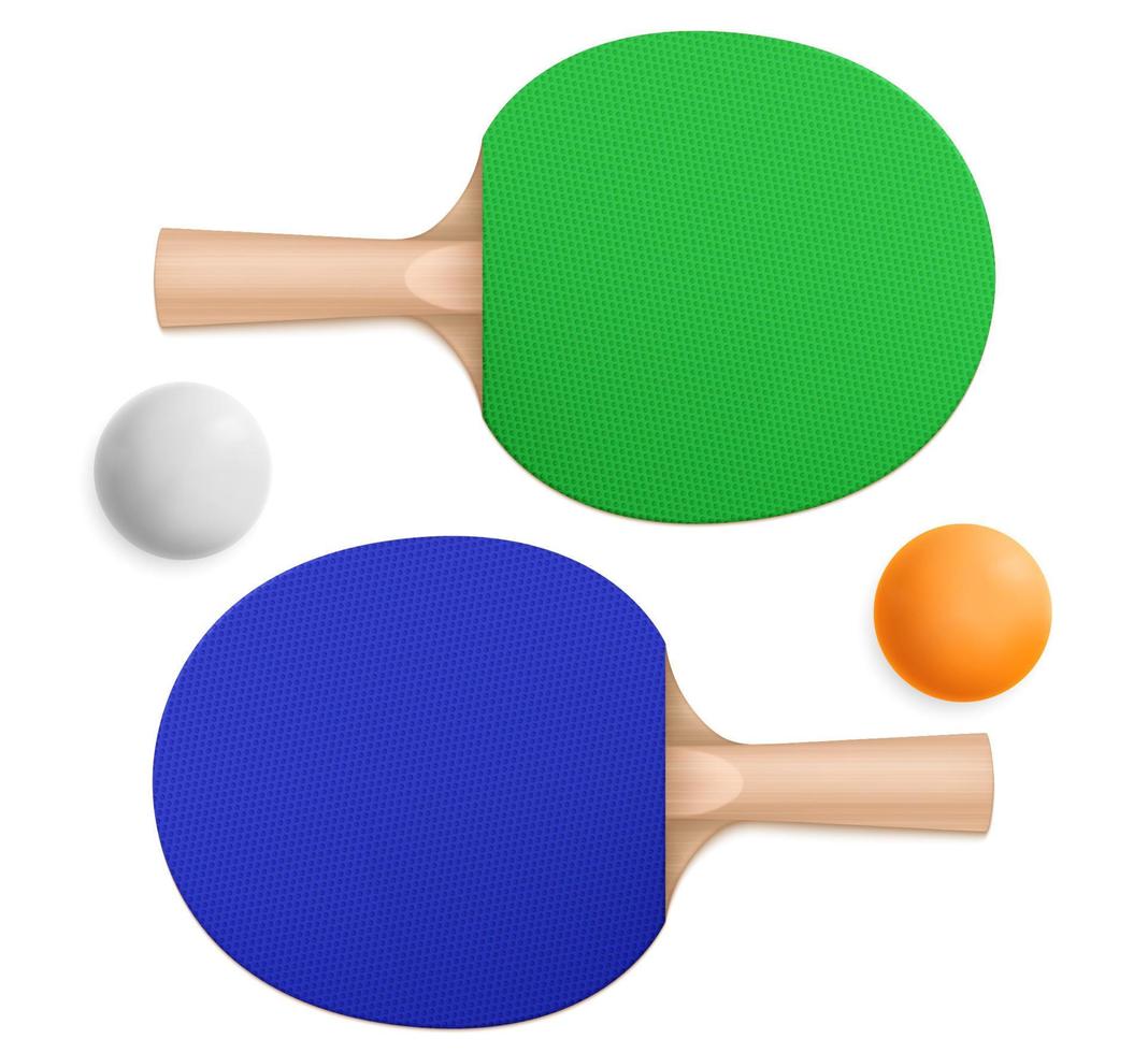 ping pong rackets en bal, tafel tennis uitrusting vector