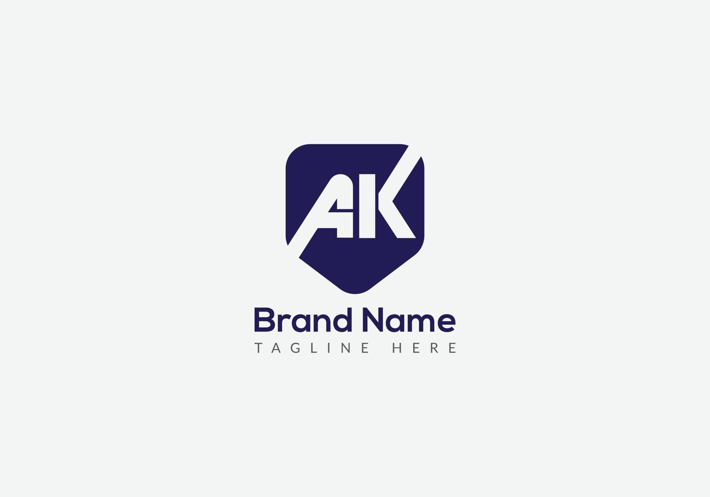 abstract ak brief modern eerste logo ontwerp vector