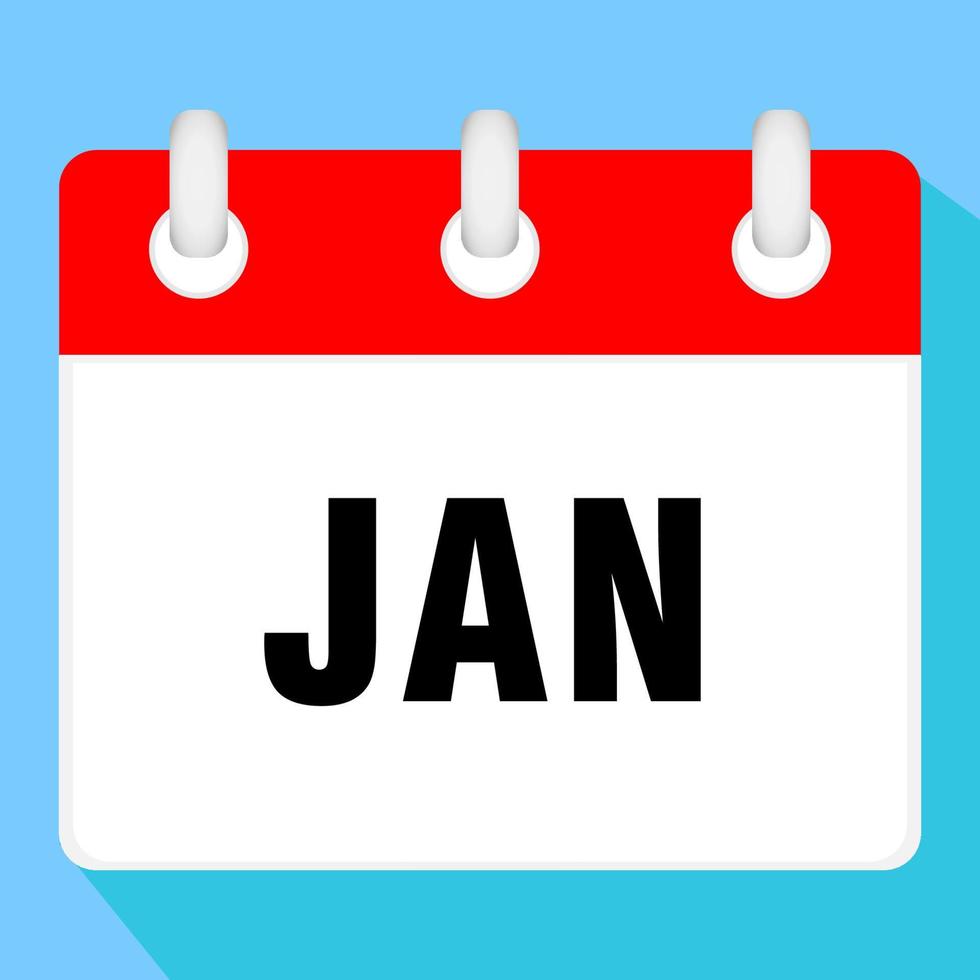 kalender icoon voor januari. vector illustratie.