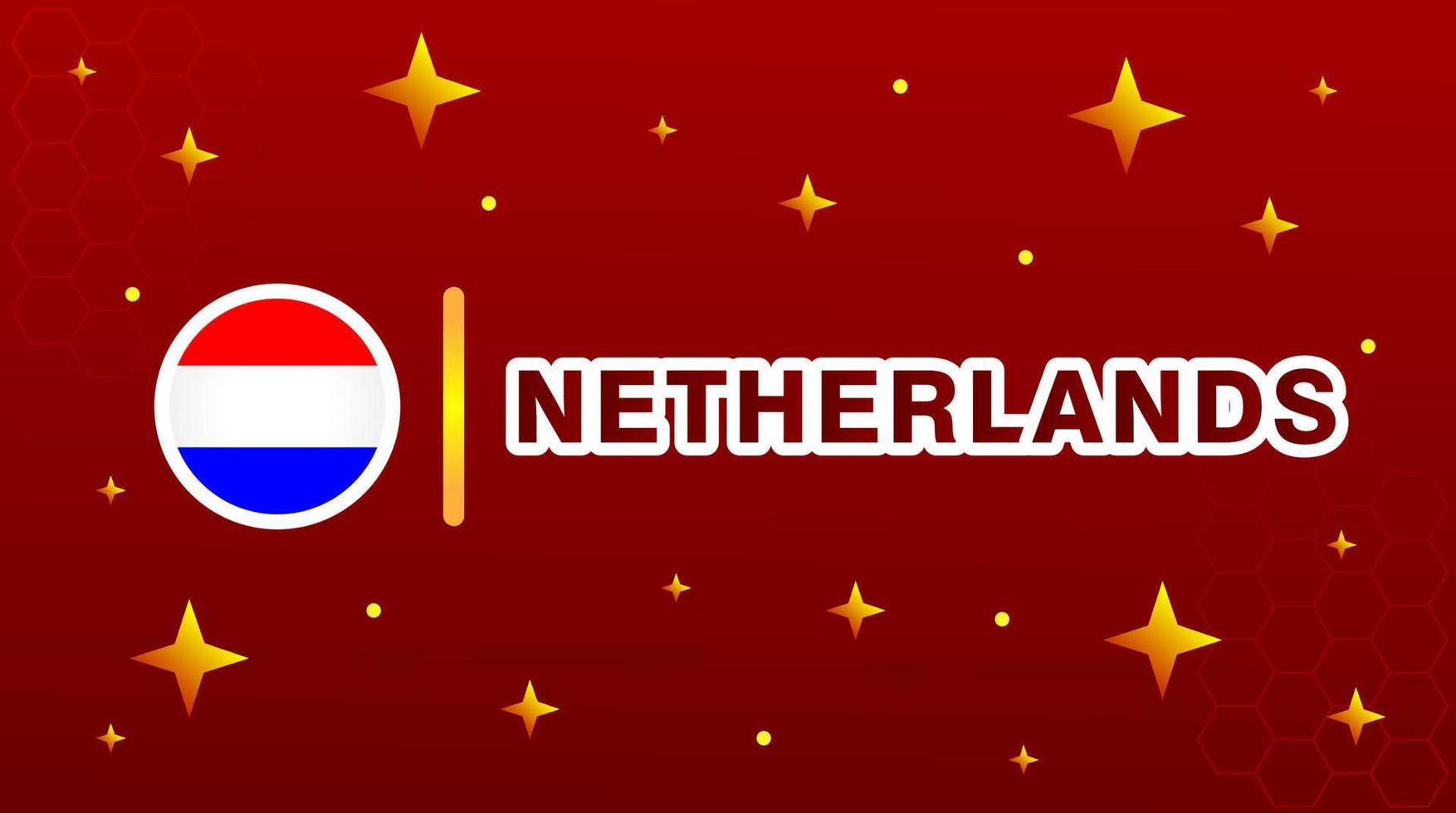 Nederland vlag met sterren Aan rood kastanjebruin achtergrond. vector