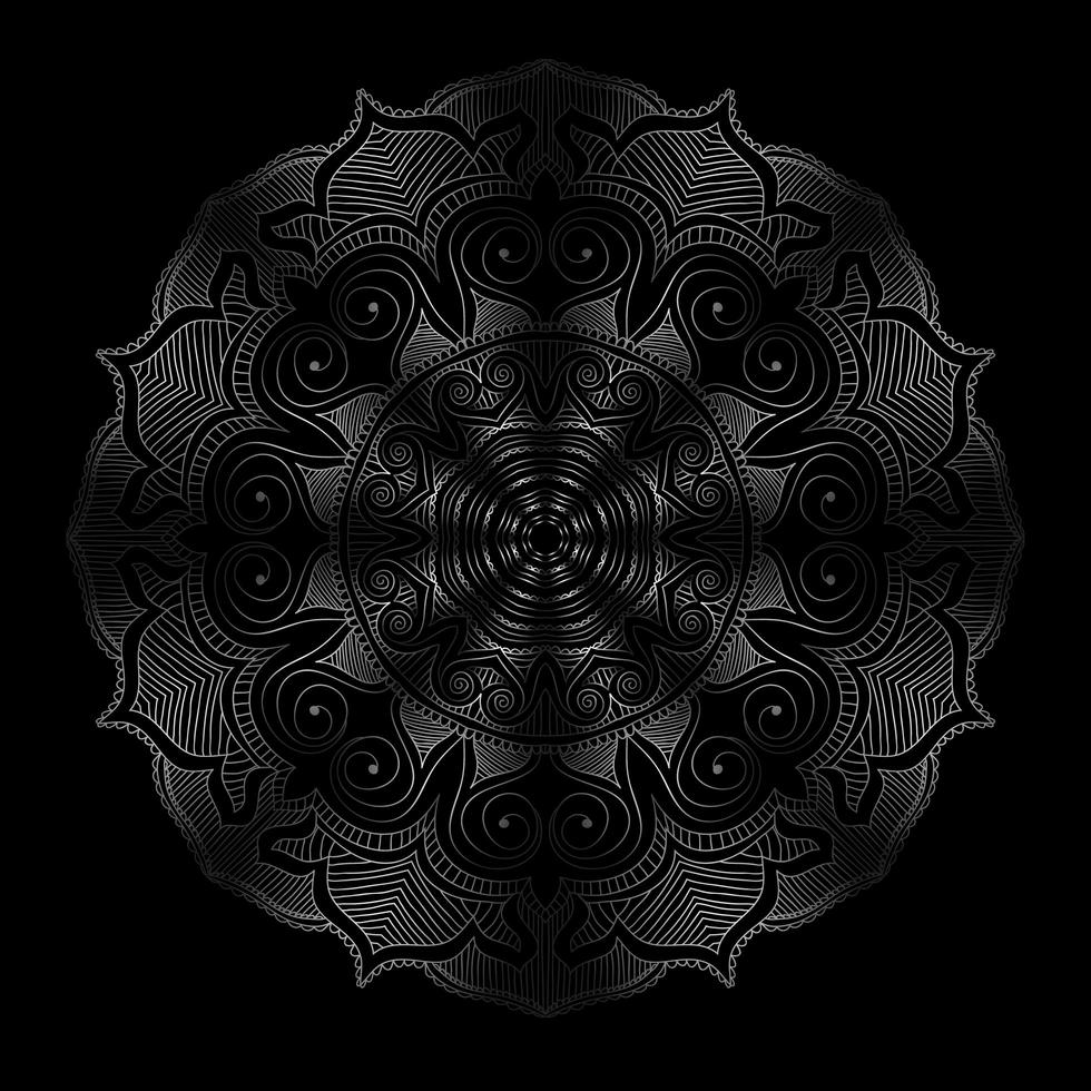 donkere mandala rond bloemenornament vector