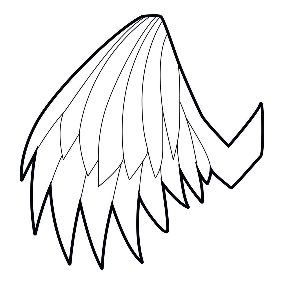 engelachtig vleugel icoon, schets stijl vector