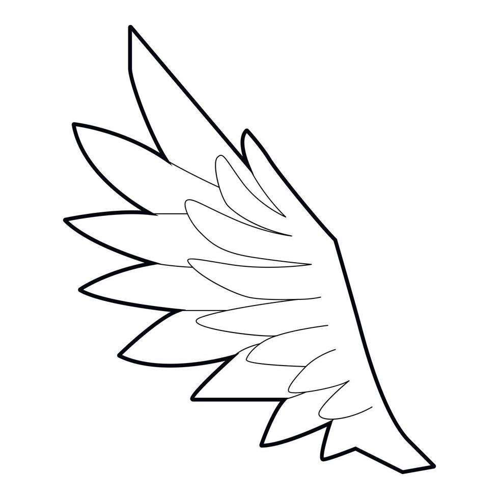vogel vleugel icoon, schets stijl vector