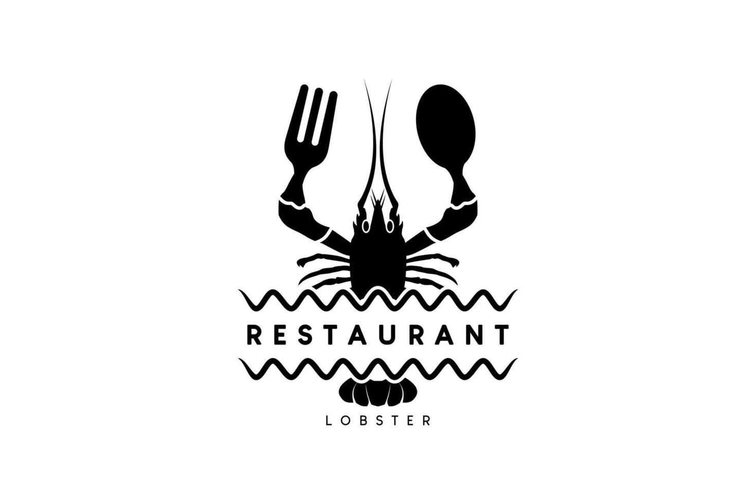 creatief wijnoogst stijl kreeft logo ontwerp, kreeft restaurant of zeevruchten restaurant logo vector illustratie