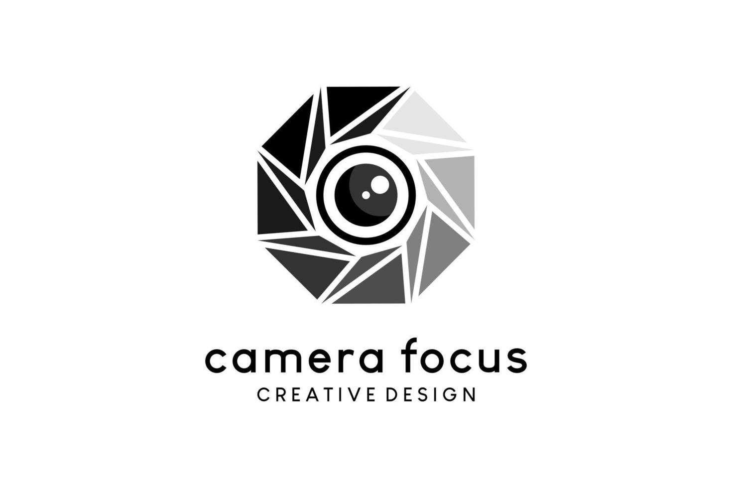 zwart en wit camera lens vector illustratie logo ontwerp