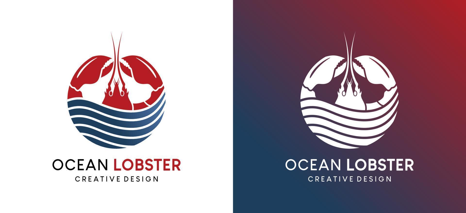 oceaan kreeft logo ontwerp met lijn kunst concept, kreeft restaurant of zeevruchten restaurant logo vector illustratie