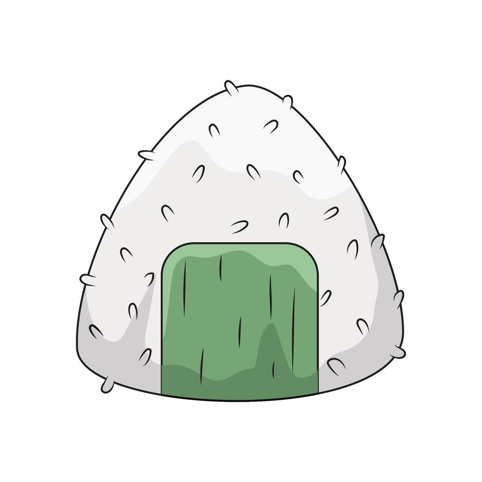 onigiri tekenfilm vector icoon. Japans voedsel sushi logo