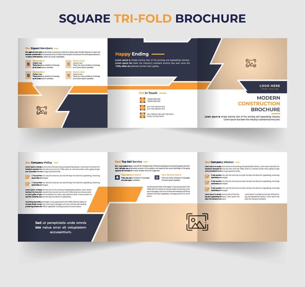 bouw zakelijke plein brochure sjabloon vector