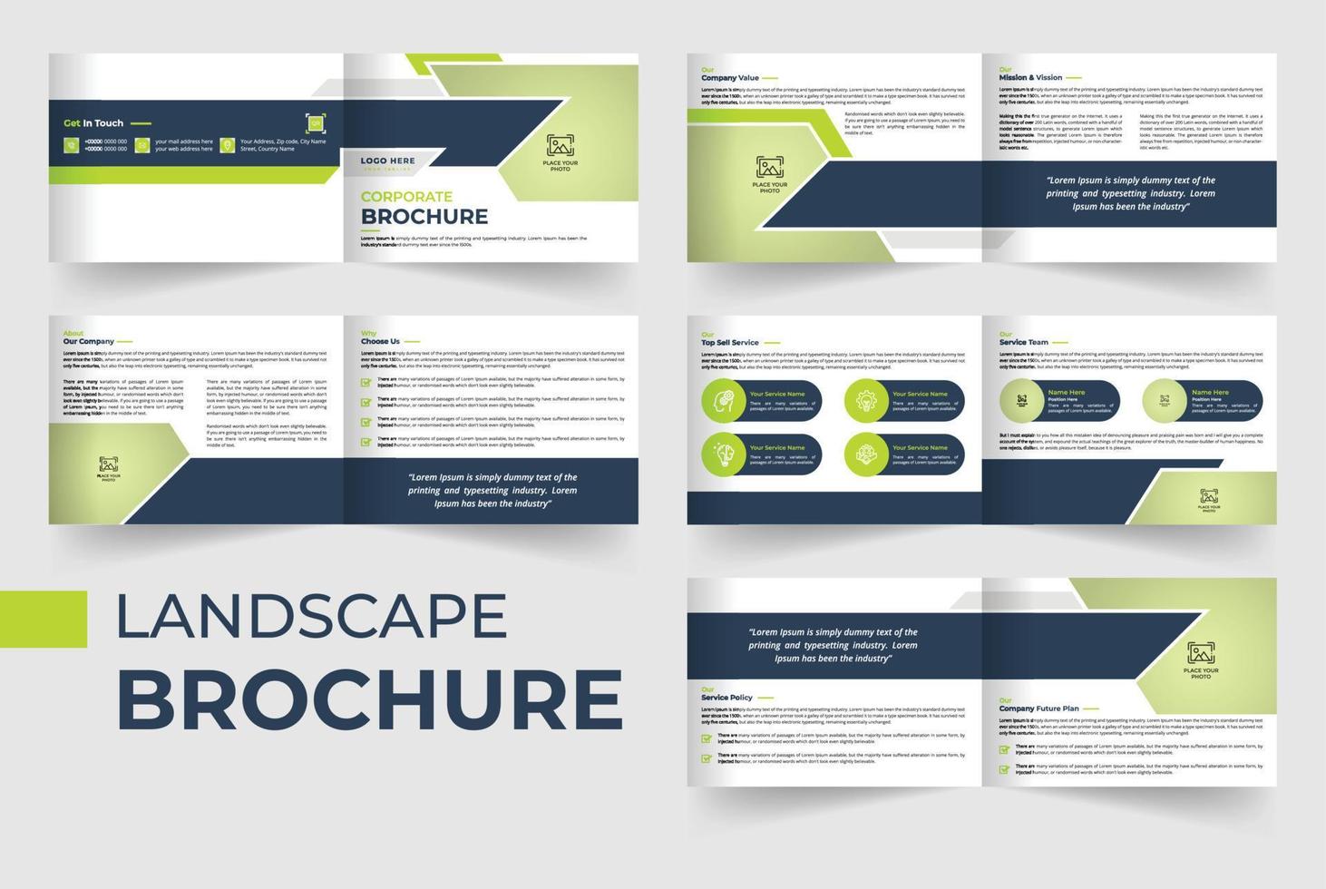 zakelijke bedrijf multipurpose landschap brochure sjabloon vector