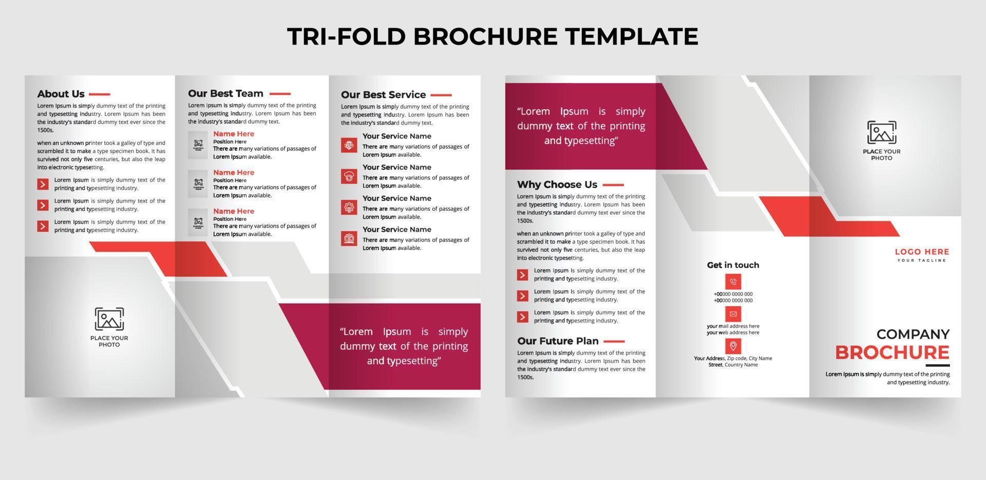 professioneel modern drievoud brochure sjabloon ontwerp in a4 grootte vector