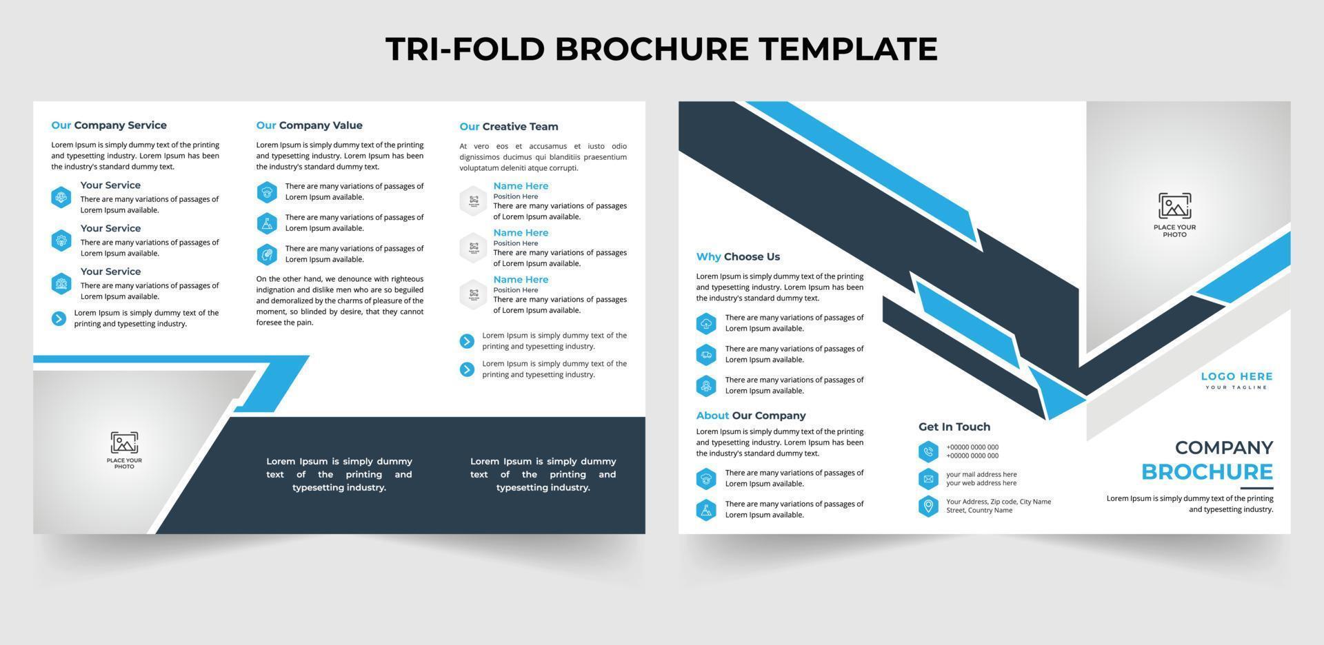 zakelijke bedrijf drievoud brochure ontwerp sjabloon in a4 grootte vector