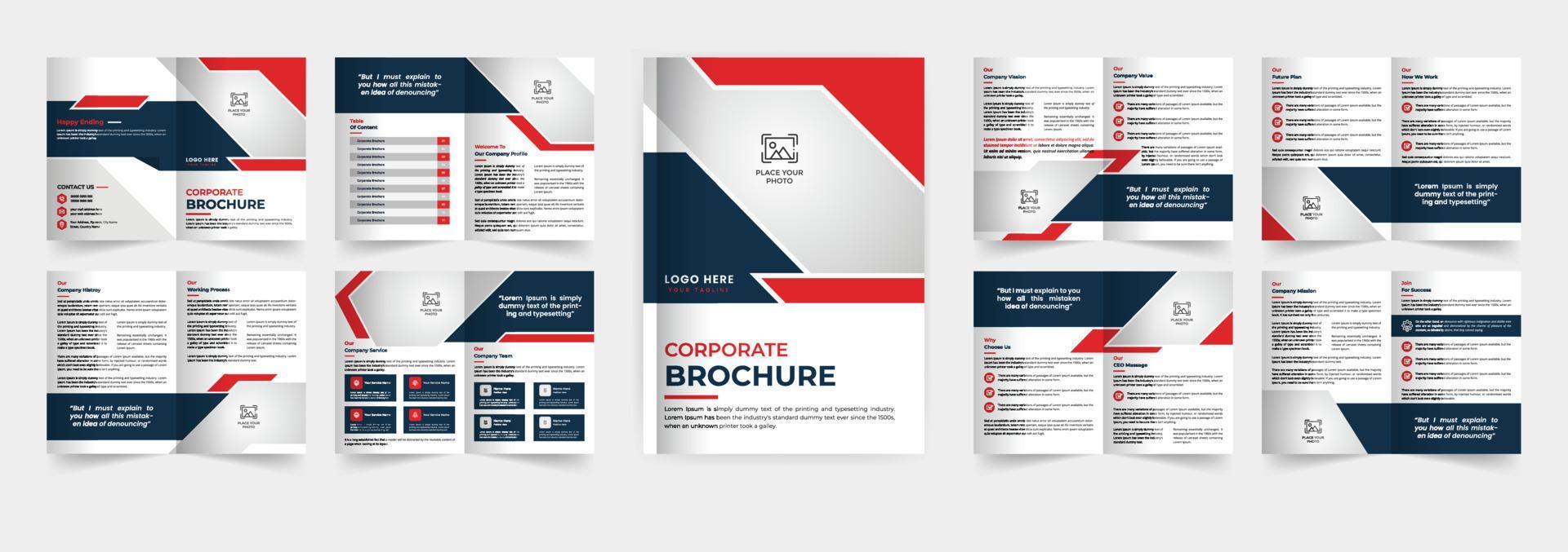 rood kleur zakelijke brochure sjabloon ontwerp meerdere pagina's brochure vector