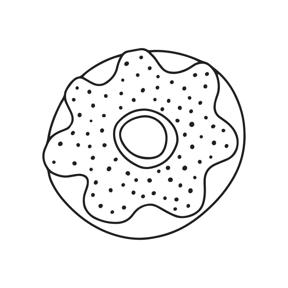 hand- getrokken tekening donut vector illustratie