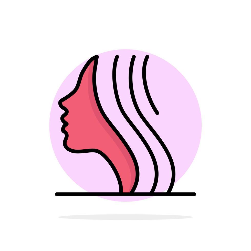 vrouw Dames meisje gezicht abstract cirkel achtergrond vlak kleur icoon vector