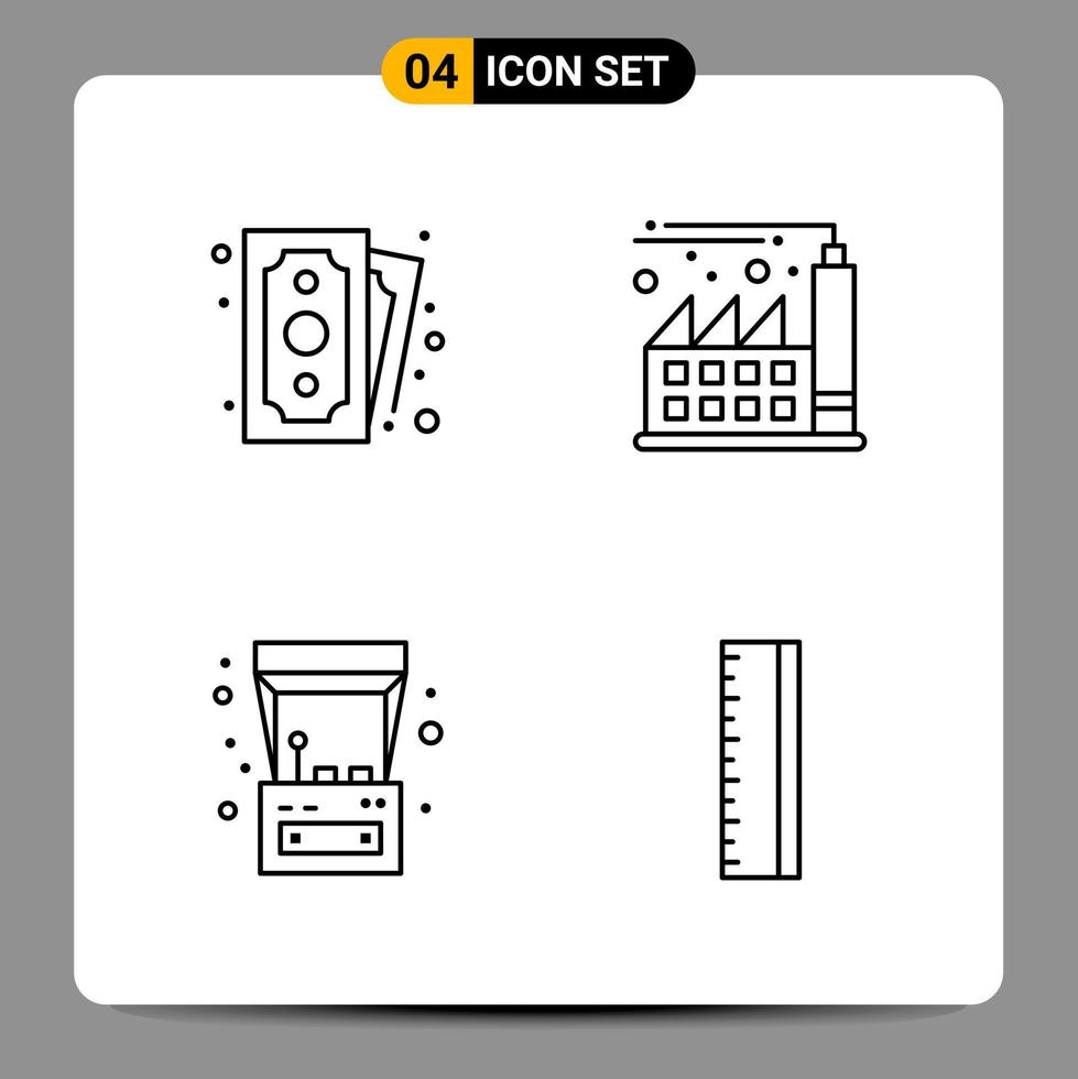 4 zwart icoon pak schets symbolen tekens voor snel reagerend ontwerpen Aan wit achtergrond. 4 pictogrammen set. vector
