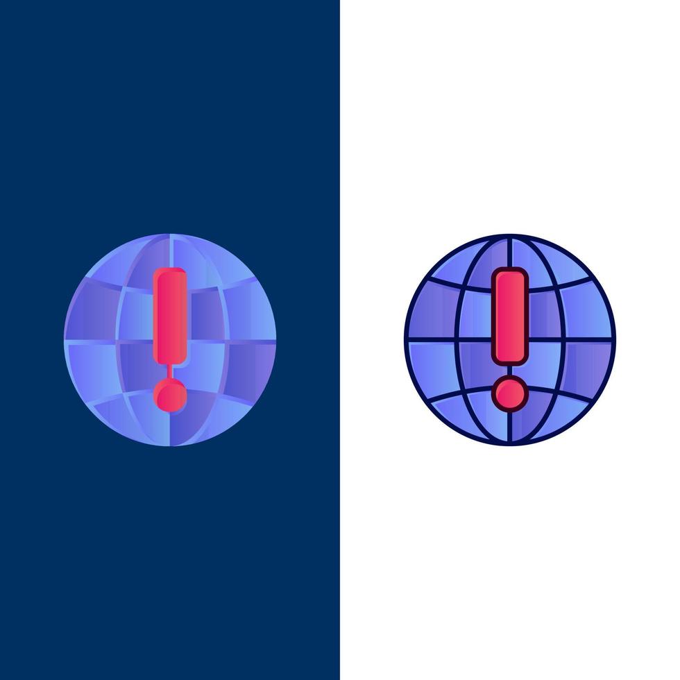 wereldbol internet browser wereld pictogrammen vlak en lijn gevulde icoon reeks vector blauw achtergrond