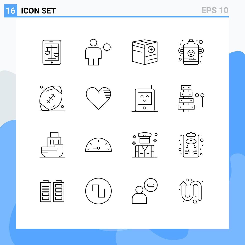 voorraad vector icoon pak van 16 lijn tekens en symbolen voor zuigeling baby plaats plus handel bewerkbare vector ontwerp elementen