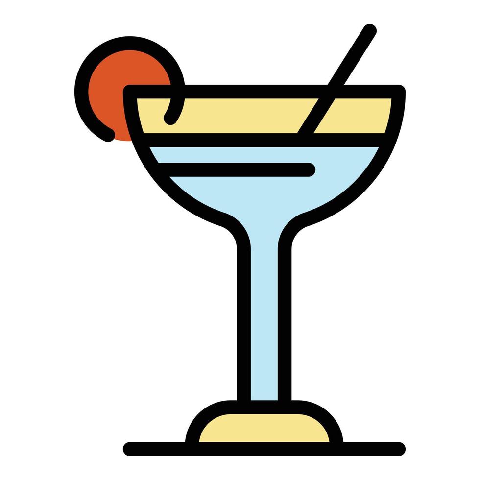 cocktail kop icoon kleur schets vector