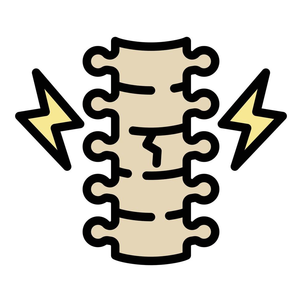 spinal breuk icoon kleur schets vector