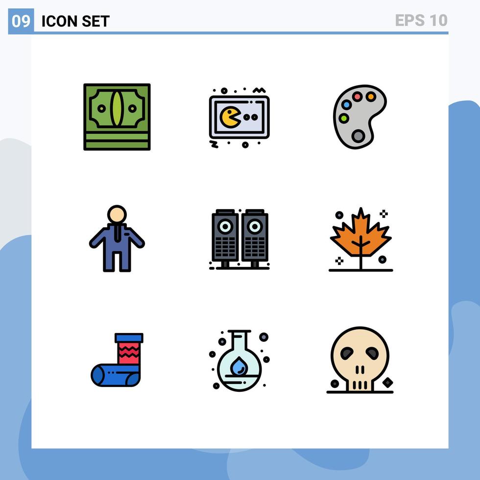 voorraad vector icoon pak van 9 lijn tekens en symbolen voor spreker muziek- gamepad mensen verf bewerkbare vector ontwerp elementen