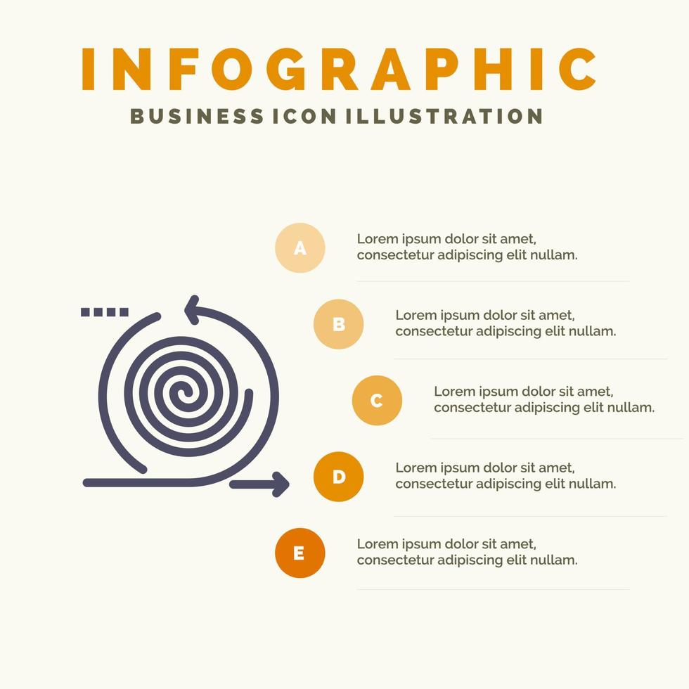 bedrijf cycli iteratie beheer Product solide icoon infographics 5 stappen presentatie achtergrond vector