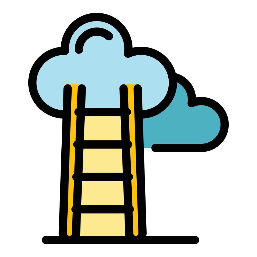 carrière ladder icoon kleur schets vector