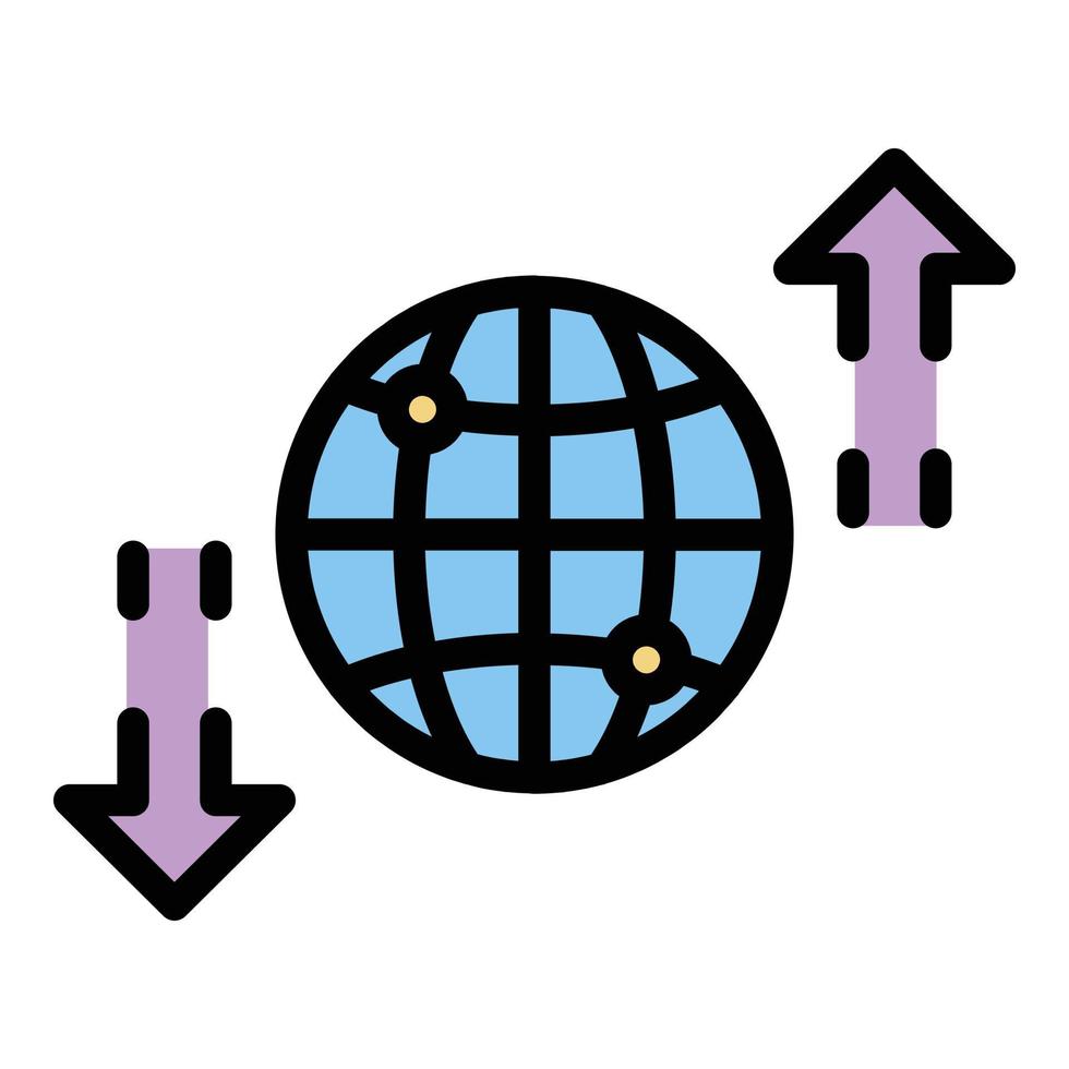 internet technologieën icoon kleur schets vector