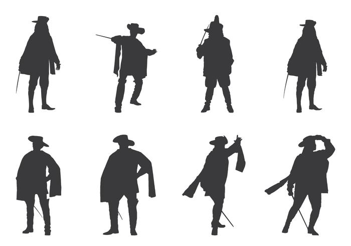 Royal Musketeers Silhouettes vector