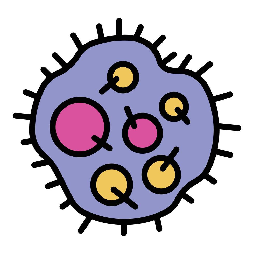 sporen binnen de bacterie icoon kleur schets vector