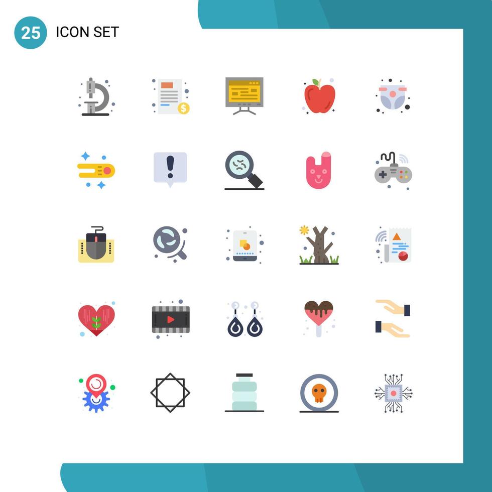 voorraad vector icoon pak van 25 lijn tekens en symbolen voor baby voedsel ziekenhuis appel studie bewerkbare vector ontwerp elementen
