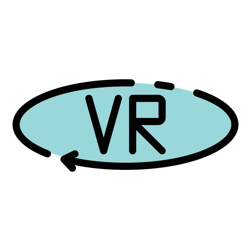 futuristische vr icoon kleur schets vector