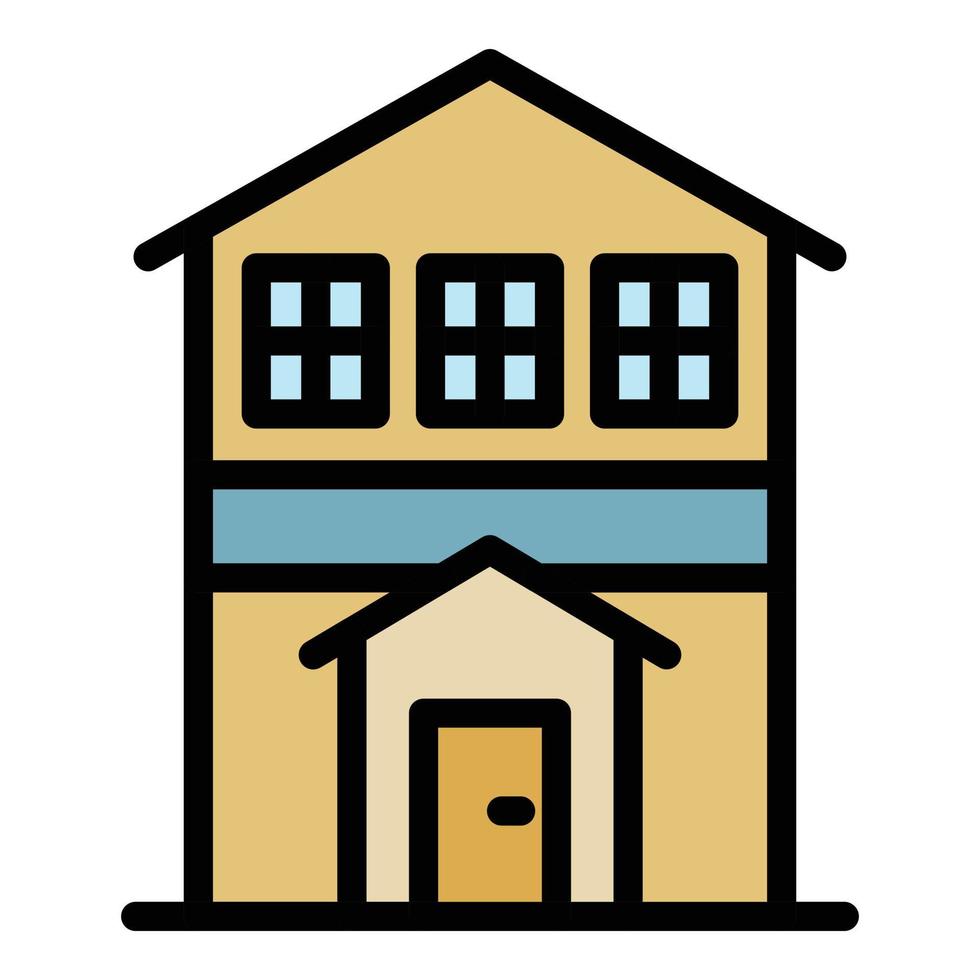 stad huis voorkant visie icoon kleur schets vector