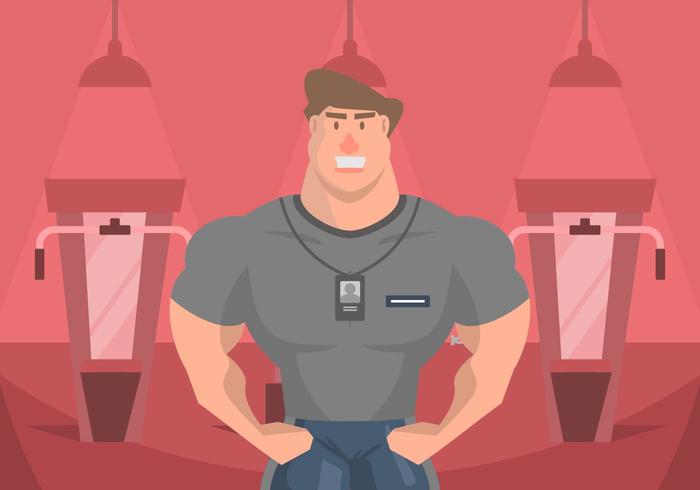 Muscleman Persoonlijke Trainer Illustratie vector