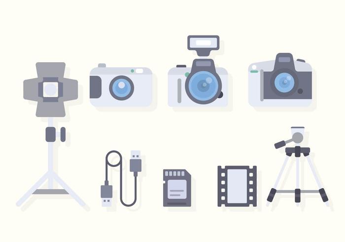 Flat Camera Equipment Vectors