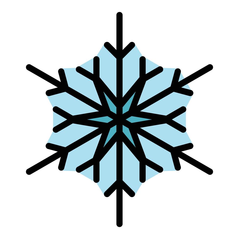 bevroren sneeuwvlok icoon kleur schets vector