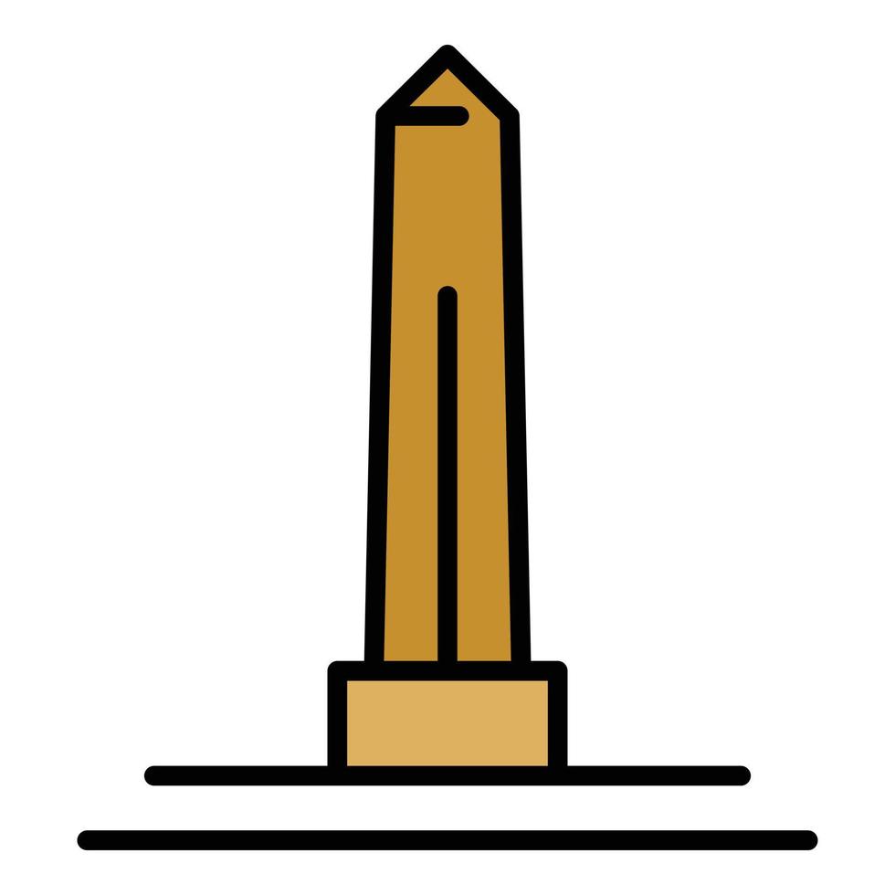 Egyptische obelisk icoon kleur schets vector