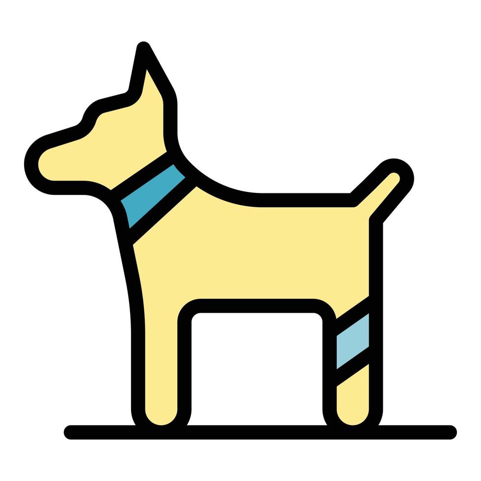 hond verbonden poot icoon kleur schets vector