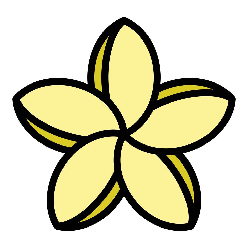 plumeria bruiloft icoon kleur schets vector