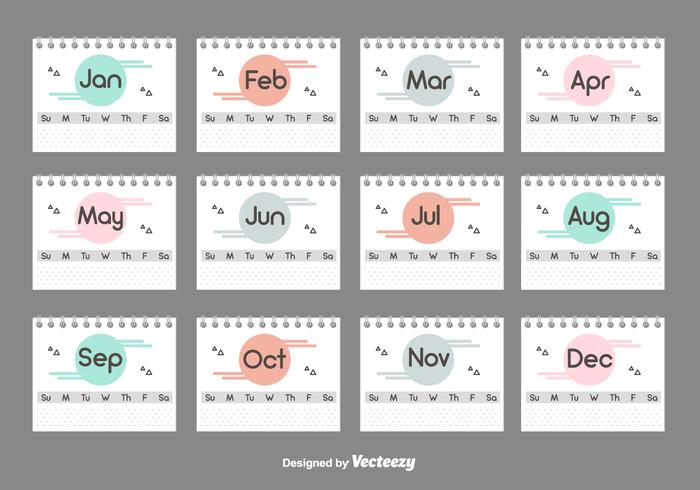 Desktop Agenda Set vector