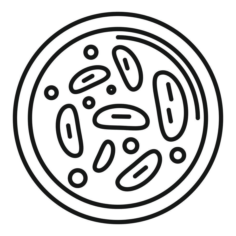 micro bacterie icoon schets vector. Petri schotel vector