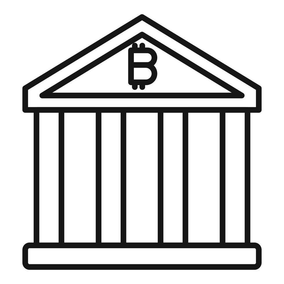 cryptogeld bank icoon schets vector. crypto geld vector