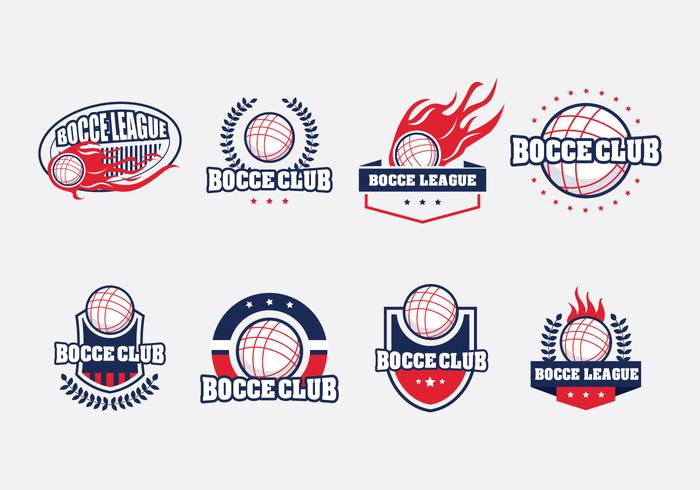 Bocce Badge Set vector