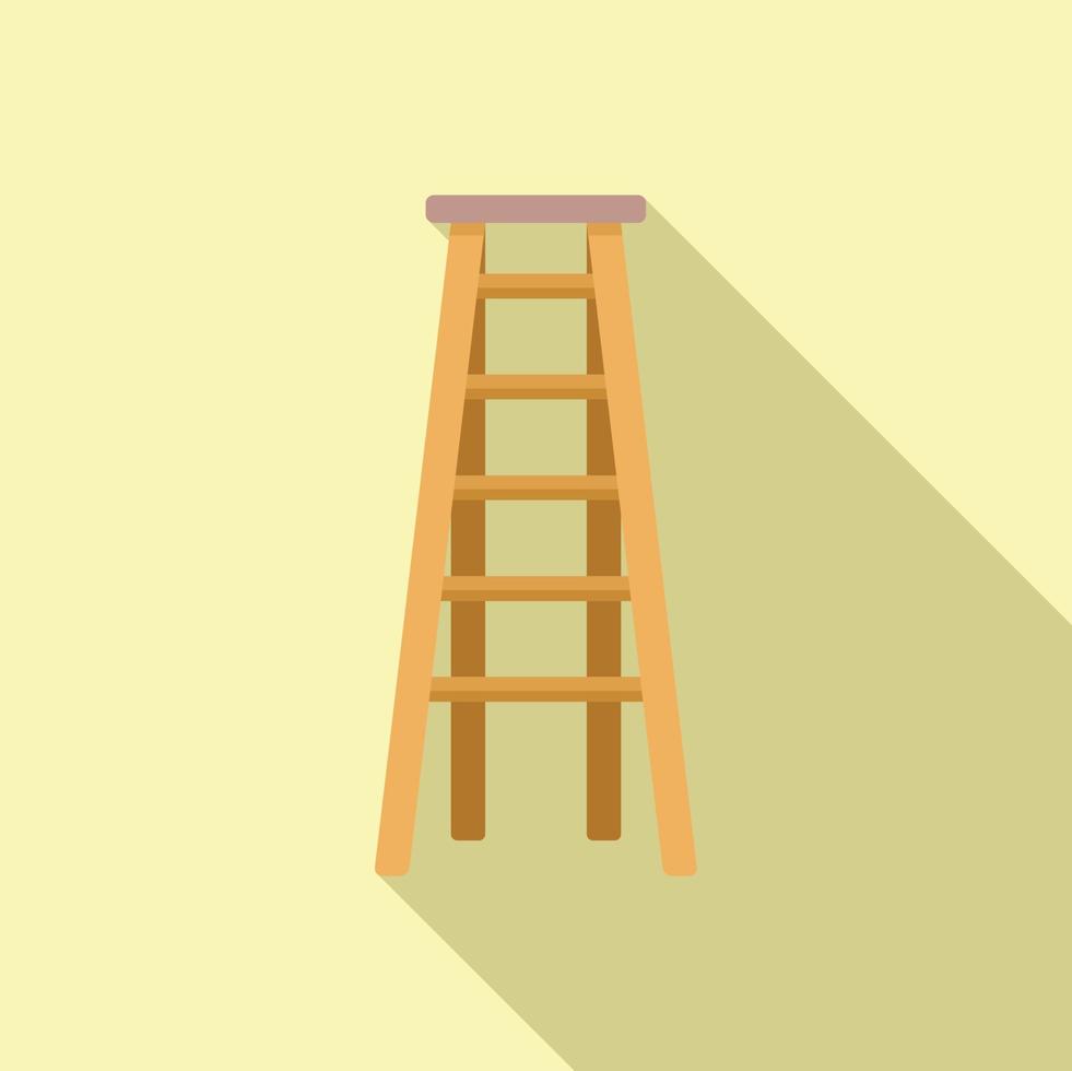 hout ladder icoon vlak vector. bouw trap vector