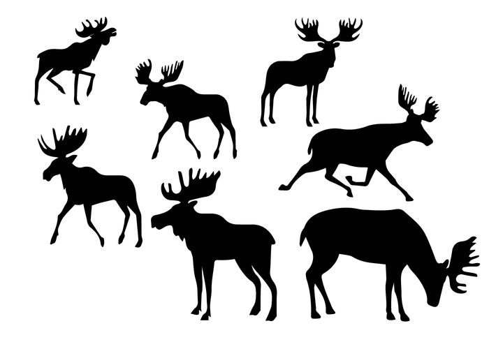 Silhouette Caribou Set vector