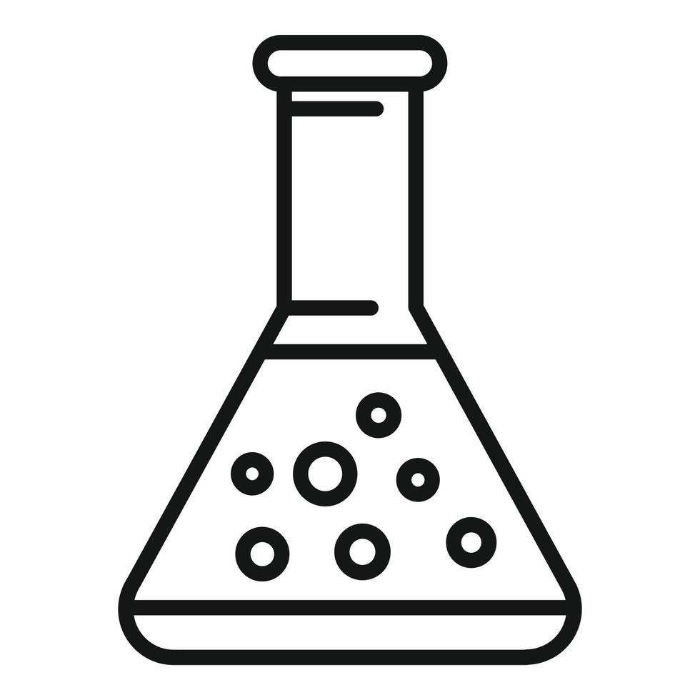 chemisch school- fles icoon schets vector. Universiteit studie vector