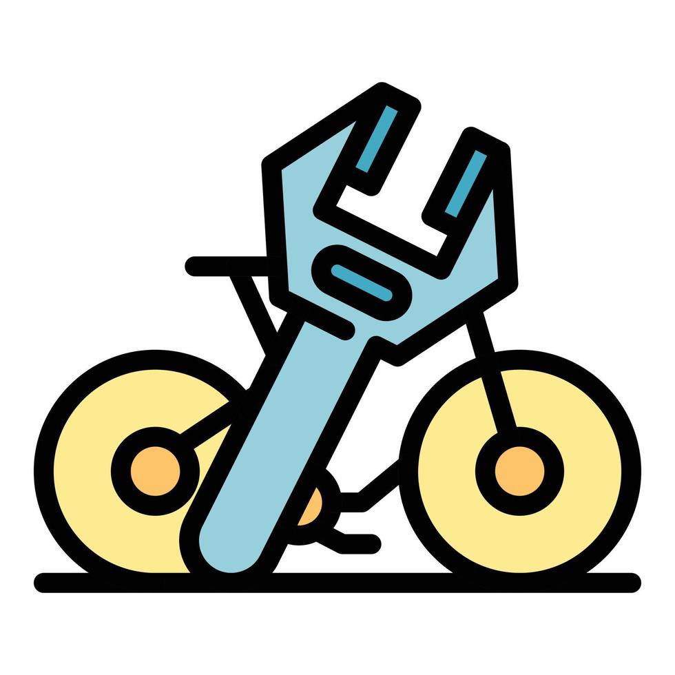 reparatie huur fiets icoon kleur schets vector