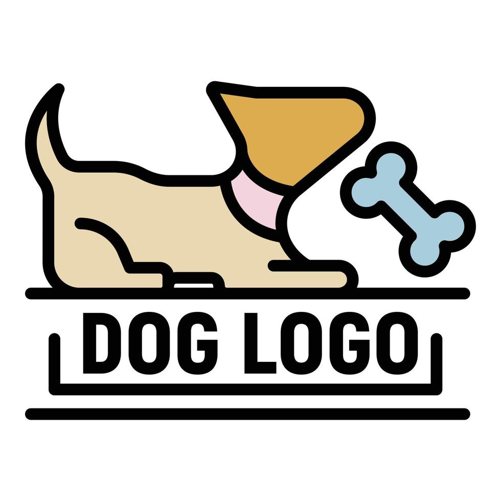 hond met bot logo, schets stijl vector