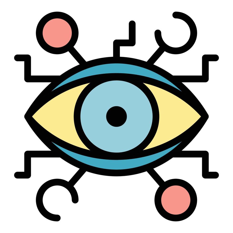 aztec oog alchimie icoon kleur schets vector
